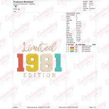 Limited 1981 Edition Embroidery Design