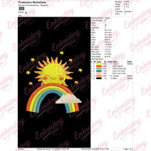 Rainbow Dreams With Smiling Sun Embroidery Design