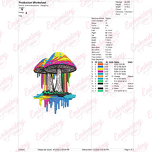 Colorful Mashroom Embroidery Design