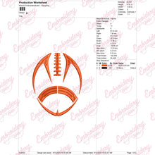 American Football LinArt Embroidery Design