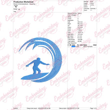 Surfing Logo Embroidery Design