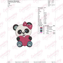 Cute Panda Girl Embroidery Design