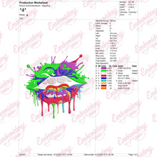 Colorful Lip Embroidery Design