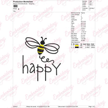 Bee Happy Embroidery Design