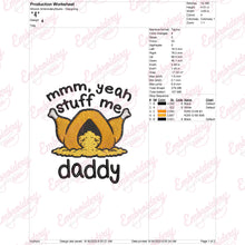 Stuff Me Daddy Thanksgiving Turkey Dinner Embroidery Design