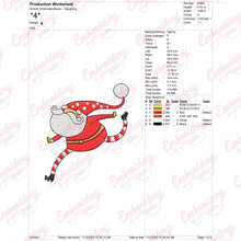 Funny Roller Skating Santa Christmas Embroidery Design