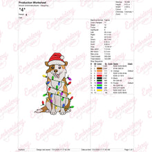 Australian Shepherd Christmas Dog Embroidery Design