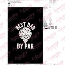 Best Dad By Par Golf Embroidery Design