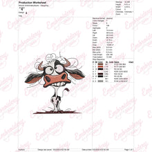 Beautiful Crazy Cow Embroidery Design