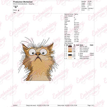 Cat With Startled Expression Embroidery Design