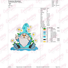 Gnome With Daisies Embroidery Design