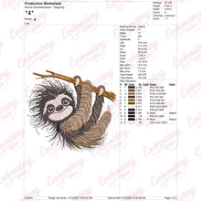 Crazy Sloths Embroidery Design