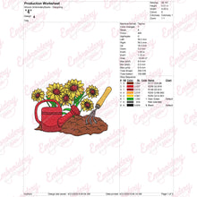 Pot With Sunflowers Gardening Embroidery Design