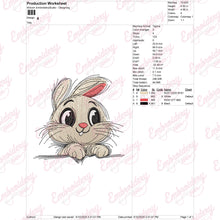 Peeking Bunny Embroidery Design