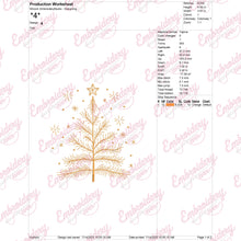 Golden Christmas Tree Embroidery Design
