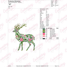 Tropical Leaves And Flowers Deer Embroidery Design