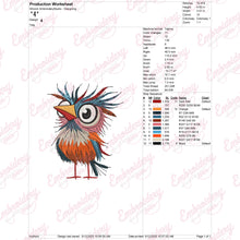 Crazy Bird Embroidery Design Funny Bird Stitch Art