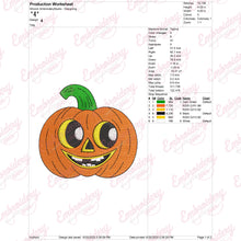 Cute Halloween Pumpkin Face Embroidery Design