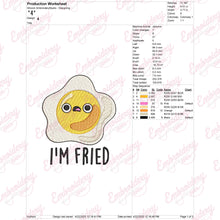 I'm Fried Funny Fried Egg Embroidery Design