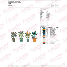 House Plants Set Embroidery Design