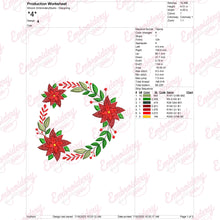 Christmas Flower Wreath Embroidery Design
