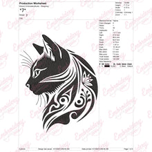 Floral Cat Face Embroidery Design