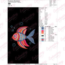 Rainbow Fish Embroidery Design