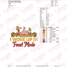 I Woke Up In Feast Mode Thanksgiving Embroidery Design