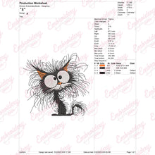 Scary Funny Crazy Cat Embroidery Design