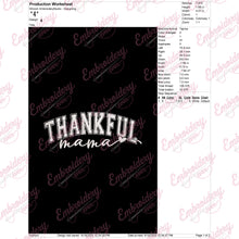 Thanksgiving Thankful Mama Embroidery File