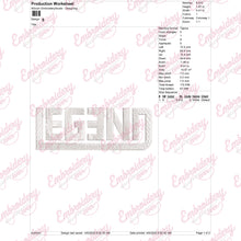 Legend Typography Digital Embroidery Design