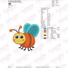 Funny Honey Bee Embroidery Design