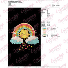 Happy Sun and Rainbow Embroidery Design