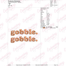 Thanksgiving Gobble Gobble Embroidery Design