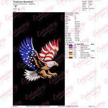 American Eagle with Flag Wings Embroidery Design
