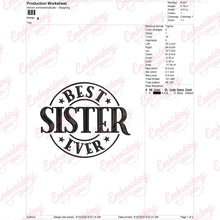 Best Sister Ever Embroidery Design