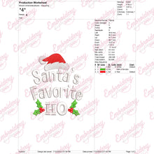 Christmas Santa's Favorite Ho Embroidery Design
