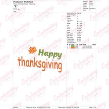 Happy Thanksgiving Embroidery Machine Design