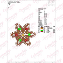 Christmas Gingerbread Snowflake Cookie Embroidery Design