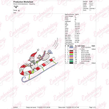 Christmas Snowman Sledding Embroidery Design