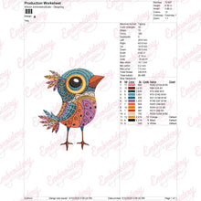Elegant Bird Embroidery Design