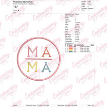 Round Mama Embroidery Design