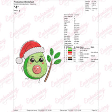 Christmas Avocado Joy Embroidery Design