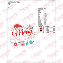 Merry Christmas Nurse Embroidery Design