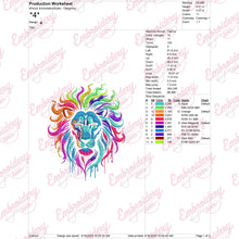 Neon Lion Head Embroidery Design