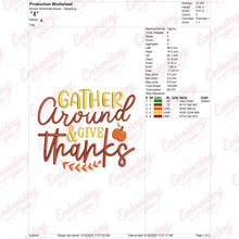Gather & Give Thanks Thanksgiving Blessings Embroidery Design