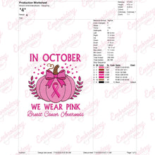 Pink Pumpkin For Breast Cancer Awareness Month Embroidery Design