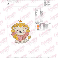 Cute Lion Machine Embroidery Design