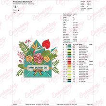 Floral Happy Mother's Day Embroidery Design
