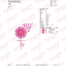 Fight Sunflower Breast Cancer Embroidery Design